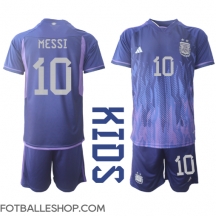 Argentina Lionel Messi #10 Replika Bortedrakt Barn VM 2022 Kortermet (+ bukser)