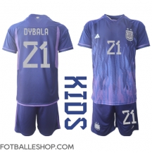 Argentina Paulo Dybala #21 Replika Bortedrakt Barn VM 2022 Kortermet (+ bukser)