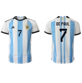 Argentina Rodrigo de Paul #7 Replika Hjemmedrakt VM 2022 Kortermet