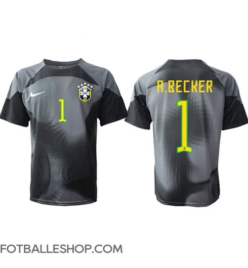 Brasil Alisson Becker #1 Keeper Replika Hjemmedrakt VM 2022 Kortermet