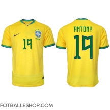 Brasil Antony #19 Replika Hjemmedrakt VM 2022 Kortermet