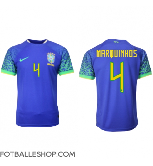 Brasil Marquinhos #4 Replika Bortedrakt VM 2022 Kortermet