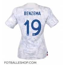 Frankrike Karim Benzema #19 Replika Bortedrakt Dame VM 2022 Kortermet