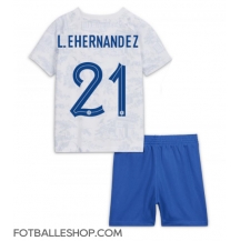 Frankrike Lucas Hernandez #21 Replika Bortedrakt Barn VM 2022 Kortermet (+ bukser)