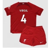 Liverpool Virgil van Dijk #4 Replika Hjemmedrakt Barn 2022-23 Kortermet (+ bukser)