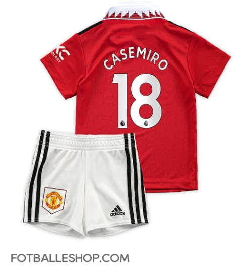 Manchester United Casemiro #18 Replika Hjemmedrakt Barn 2022-23 Kortermet (+ bukser)