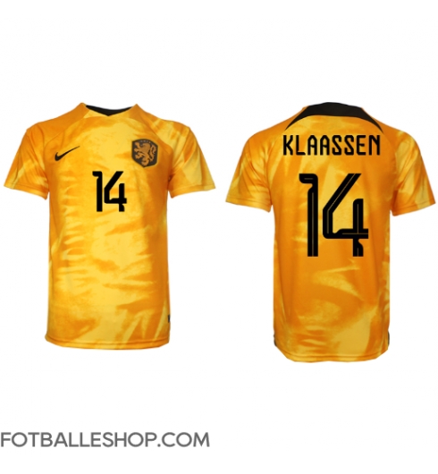 Nederland Davy Klaassen #14 Replika Hjemmedrakt VM 2022 Kortermet