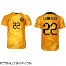 Nederland Denzel Dumfries #22 Replika Hjemmedrakt VM 2022 Kortermet