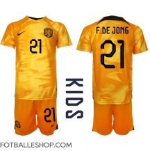 Nederland Frenkie de Jong #21 Replika Hjemmedrakt Barn VM 2022 Kortermet (+ bukser)