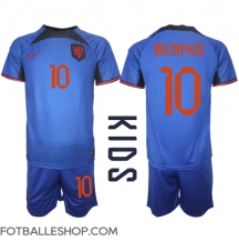 Nederland Memphis Depay #10 Replika Bortedrakt Barn VM 2022 Kortermet (+ bukser)