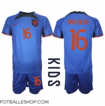 Nederland Tyrell Malacia #16 Replika Bortedrakt Barn VM 2022 Kortermet (+ bukser)