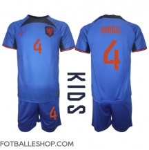Nederland Virgil van Dijk #4 Replika Bortedrakt Barn VM 2022 Kortermet (+ bukser)
