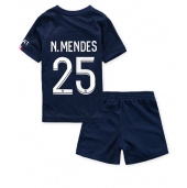 Paris Saint-Germain Nuno Mendes #25 Replika Hjemmedrakt Barn 2022-23 Kortermet (+ bukser)