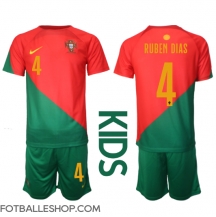 Portugal Ruben Dias #4 Replika Hjemmedrakt Barn VM 2022 Kortermet (+ bukser)
