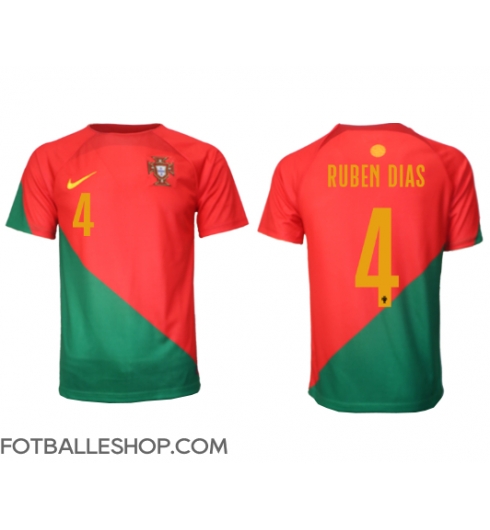 Portugal Ruben Dias #4 Replika Hjemmedrakt VM 2022 Kortermet