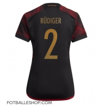 Tyskland Antonio Rudiger #2 Replika Bortedrakt Dame VM 2022 Kortermet