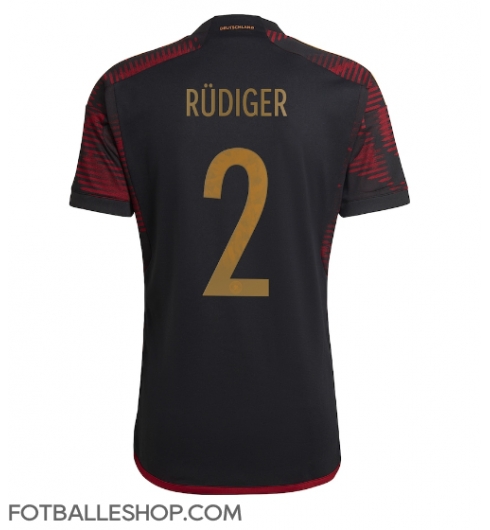 Tyskland Antonio Rudiger #2 Replika Bortedrakt VM 2022 Kortermet