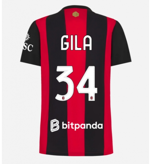 AC Milan Mario Gila #34 Replika Hjemmedrakt Dame 2026-27 Kortermet AC Milan Mario Gila #34 Replika Hjemmedrakt Dame 2026-27 Kortermet