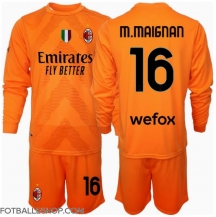AC Milan Mike Maignan #16 Keeper Replika Bortedrakt Barn 2024-25 Langermet (+ bukser)
