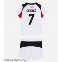 AC Milan Santiago Gimenez #7 Replika Bortedrakt Barn 2025-26 Kortermet (+ bukser)
