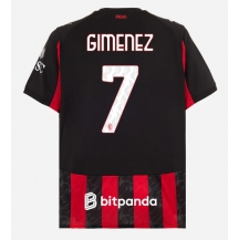 AC Milan Santiago Gimenez #7 Replika Hjemmedrakt 2025-26 Kortermet