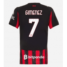 AC Milan Santiago Gimenez #7 Replika Hjemmedrakt Dame 2025-26 Kortermet