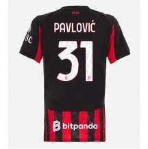 AC Milan Strahinja Pavlovic #31 Replika Hjemmedrakt Dame 2025-26 Kortermet