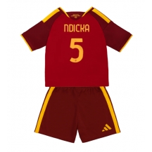 AS Roma Evan Ndicka #5 Replika Hjemmedrakt Barn 2026-27 Kortermet (+ bukser)
