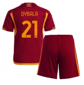 AS Roma Paulo Dybala #21 Replika Hjemmedrakt Barn 2023-24 Kortermet (+ bukser)