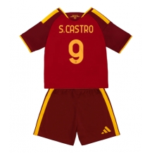 AS Roma Santiago Castro #9 Replika Hjemmedrakt Barn 2026-27 Kortermet (+ bukser)