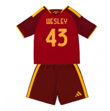 AS Roma Wesley Franca #43 Replika Hjemmedrakt Barn 2026-27 Kortermet (+ bukser)