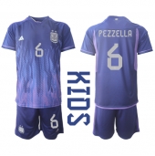 Argentina German Pezzella #6 Replika Bortedrakt Barn VM 2022 Kortermet (+ bukser)