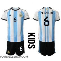 Argentina German Pezzella #6 Replika Hjemmedrakt Barn VM 2022 Kortermet (+ bukser)