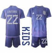 Argentina Lautaro Martinez #22 Replika Bortedrakt Barn VM 2022 Kortermet (+ bukser)