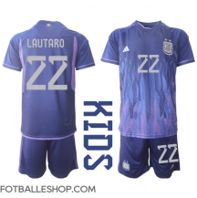 Argentina Lautaro Martinez #22 Replika Bortedrakt Barn VM 2022 Kortermet (+ bukser)