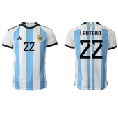 Argentina Lautaro Martinez #22 Replika Hjemmedrakt VM 2022 Kortermet