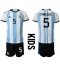Argentina Leandro Paredes #5 Replika Hjemmedrakt Barn VM 2022 Kortermet (+ bukser)