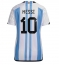 Argentina Lionel Messi #10 Replika Hjemmedrakt Dame VM 2022 Kortermet