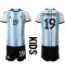Argentina Nicolas Otamendi #19 Replika Hjemmedrakt Barn VM 2022 Kortermet (+ bukser)