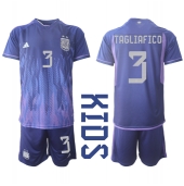 Argentina Nicolas Tagliafico #3 Replika Bortedrakt Barn VM 2022 Kortermet (+ bukser)