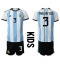 Argentina Nicolas Tagliafico #3 Replika Hjemmedrakt Barn VM 2022 Kortermet (+ bukser)