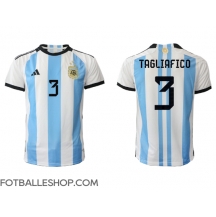 Argentina Nicolas Tagliafico #3 Replika Hjemmedrakt VM 2022 Kortermet