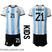Argentina Paulo Dybala #21 Replika Hjemmedrakt Barn VM 2022 Kortermet (+ bukser)