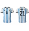 Argentina Paulo Dybala #21 Replika Hjemmedrakt VM 2022 Kortermet