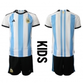 Argentina Replika Hjemmedrakt Barn VM 2022 Kortermet (+ bukser)