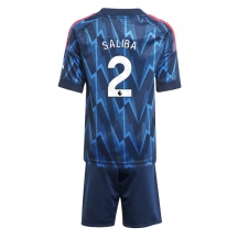 Arsenal William Saliba #2 Replika Bortedrakt Barn 2025-26 Kortermet (+ bukser)
