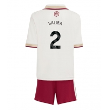 Arsenal William Saliba #2 Replika Tredjedrakt Barn 2025-26 Kortermet (+ bukser)
