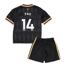 Aston Villa Pau Torres #14 Replika Bortedrakt Barn 2026-27 Kortermet (+ bukser)
