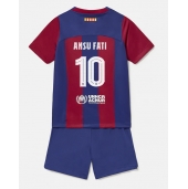 Barcelona Ansu Fati #10 Replika Hjemmedrakt Barn 2023-24 Kortermet (+ bukser)