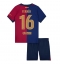 Barcelona Fermin Lopez #16 Replika Hjemmedrakt Barn 2024-25 Kortermet (+ bukser)